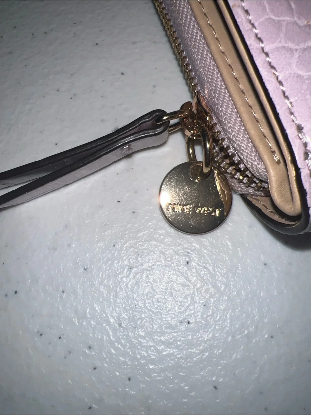 Nine West Lilac Croc-Embossed Compact Wallet -
